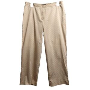 Charter Club Womens 10P Cropped Pants Casual Dressy Polka Dots Slit Hem NEW